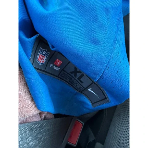 Detroit Lions Jersey Nike NFL On Field Mens XL Blue T.J. Hockinson Football - Picture 3 of 7